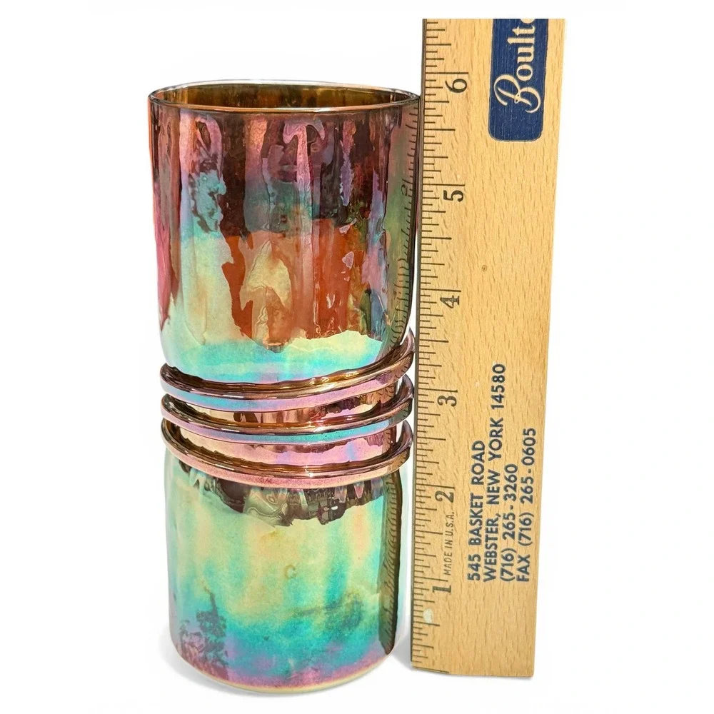 Esteban Prieto Hand-Blown Iridescent‎ Oil Slick Tumbles 6